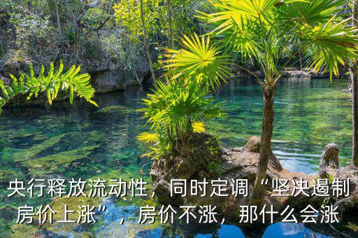 央行釋放流動(dòng)性，同時(shí)定調(diào)“堅(jiān)決遏制房?jī)r(jià)上漲”，房?jī)r(jià)不漲，那什么會(huì)漲