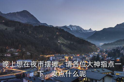 晚上想在夜市擺攤，請各位大神指點(diǎn)一下，賣點(diǎn)什么呢
