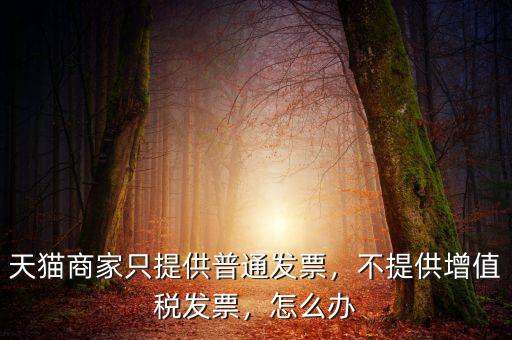 天貓商家只提供普通發(fā)票，不提供增值稅發(fā)票，怎么辦