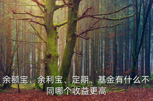 余額寶、余利寶、定期、基金有什么不同哪個(gè)收益更高