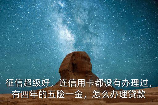 征信超級好，連信用卡都沒有辦理過，有四年的五險(xiǎn)一金，怎么辦理貸款