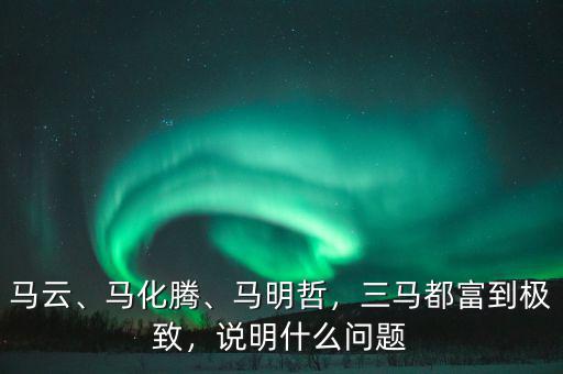 馬云、馬化騰、馬明哲，三馬都富到極致，說明什么問題