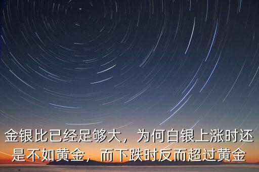 金銀比已經(jīng)足夠大，為何白銀上漲時(shí)還是不如黃金，而下跌時(shí)反而超過黃金