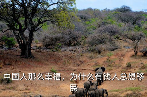中國人那么幸福，為什么有錢人總想移民