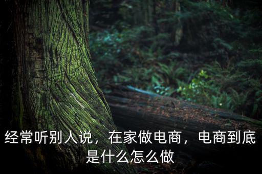 經(jīng)常聽別人說，在家做電商，電商到底是什么怎么做