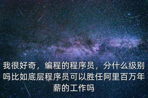 我很好奇，編程的程序員，分什么級別嗎比如底層程序員可以勝任阿里百萬年薪的工作嗎