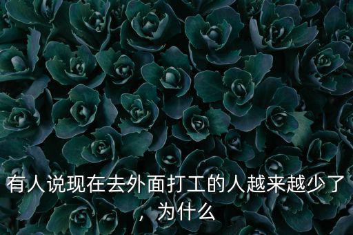 有人說現(xiàn)在去外面打工的人越來越少了，為什么