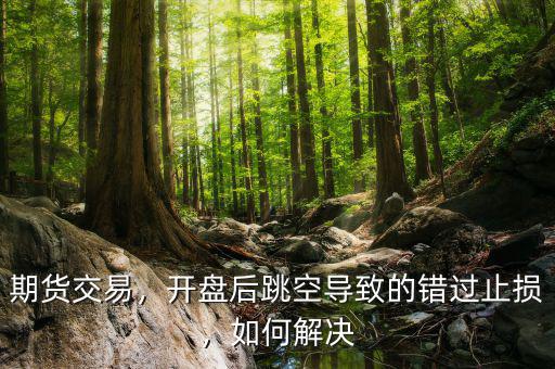 期貨交易，開盤后跳空導(dǎo)致的錯過止損，如何解決