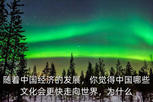 隨著中國經(jīng)濟的發(fā)展，你覺得中國哪些文化會更快走向世界，為什么