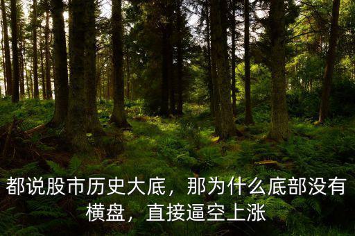 都說股市歷史大底，那為什么底部沒有橫盤，直接逼空上漲