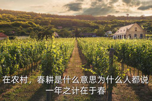 在農(nóng)村，春耕是什么意思為什么人都說一年之計(jì)在于春