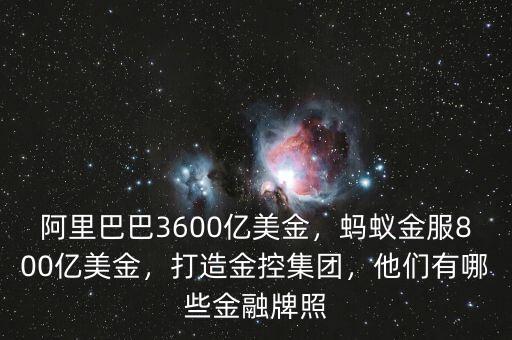 阿里巴巴3600億美金，螞蟻金服800億美金，打造金控集團(tuán)，他們有哪些金融牌照