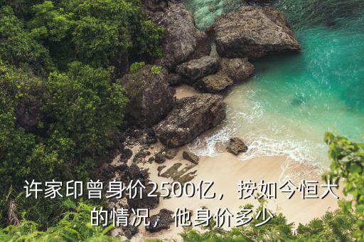 許家印曾身價2500億，按如今恒大的情況，他身價多少
