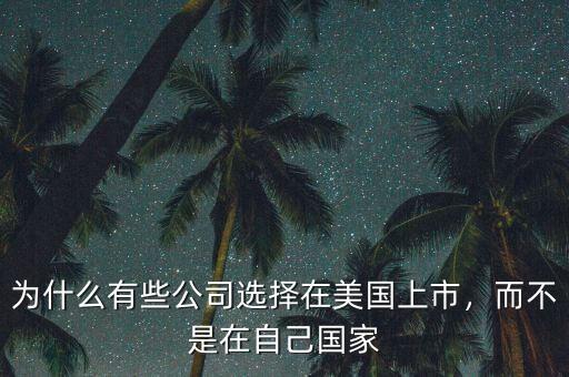 為什么有些公司選擇在美國(guó)上市，而不是在自己國(guó)家