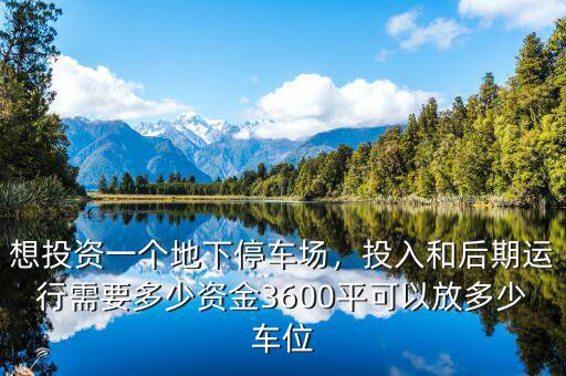 想投資一個地下停車場，投入和后期運行需要多少資金3600平可以放多少車位