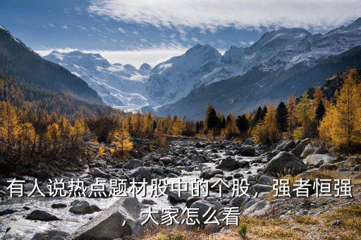 有人說熱點題材股中的個股，強者恒強，大家怎么看