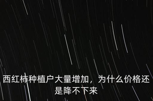 西紅柿種植戶大量增加，為什么價(jià)格還是降不下來(lái)