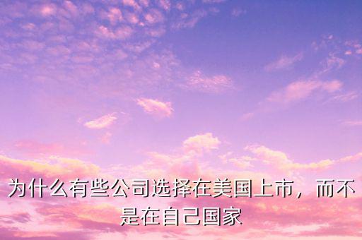 為什么有些公司選擇在美國(guó)上市，而不是在自己國(guó)家