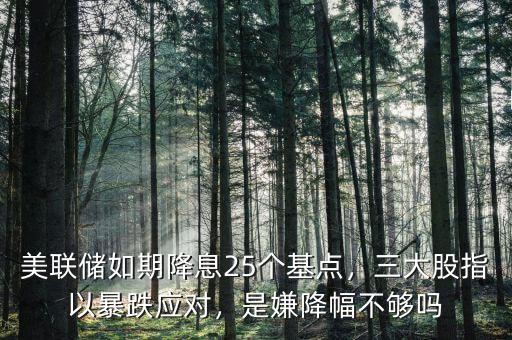 美聯(lián)儲如期降息25個基點，三大股指以暴跌應(yīng)對，是嫌降幅不夠嗎