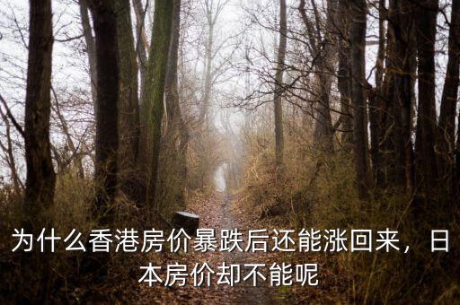 為什么香港房?jī)r(jià)暴跌后還能漲回來(lái)，日本房?jī)r(jià)卻不能呢