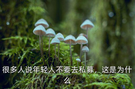 很多人說(shuō)年輕人不要去私募，這是為什么