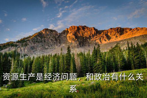 資源生產(chǎn)是經(jīng)濟問題，和政治有什么關系