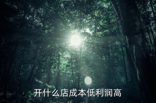 開什么店成本低利潤(rùn)高