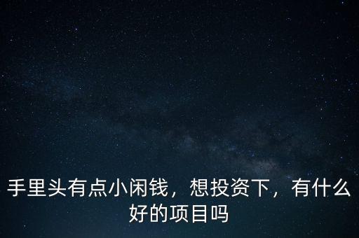 手里頭有點(diǎn)小閑錢，想投資下，有什么好的項(xiàng)目嗎