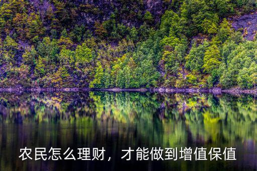 農(nóng)民怎么理財，才能做到增值保值