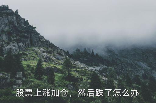 股票上漲加倉(cāng)，然后跌了怎么辦