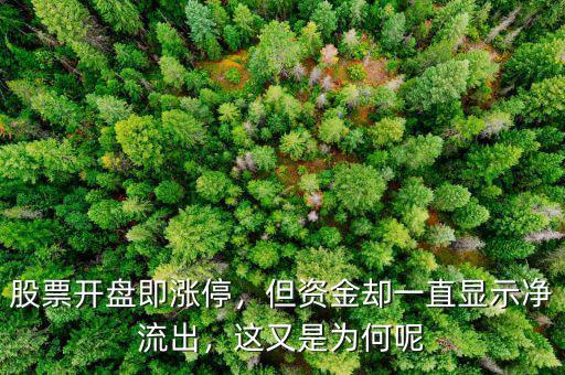 股票開盤即漲停，但資金卻一直顯示凈流出，這又是為何呢