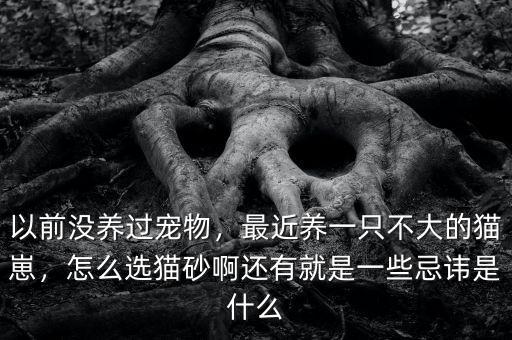 以前沒養(yǎng)過寵物，最近養(yǎng)一只不大的貓崽，怎么選貓砂啊還有就是一些忌諱是什么