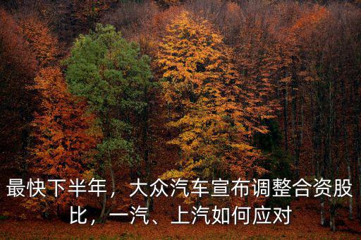 最快下半年，大眾汽車宣布調(diào)整合資股比，一汽、上汽如何應(yīng)對