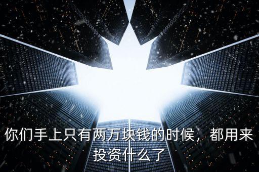 你們手上只有兩萬塊錢的時(shí)候，都用來投資什么了