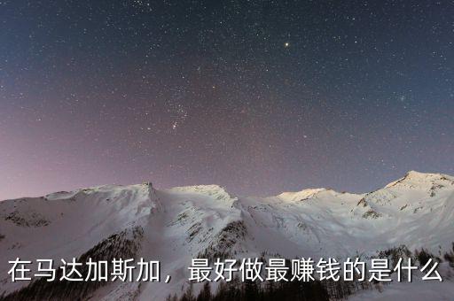 在馬達(dá)加斯加，最好做最賺錢的是什么