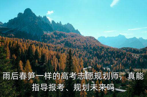 雨后春筍一樣的高考志愿規(guī)劃師，真能指導(dǎo)報(bào)考、規(guī)劃未來嗎