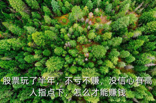 股票玩了半年，不虧不賺，沒(méi)信心有高人指點(diǎn)下，怎么才能賺錢