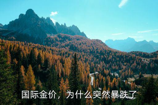 國際金價，為什么突然暴跌了