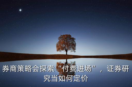 券商策略會(huì)探索“付費(fèi)進(jìn)場(chǎng)”，證券研究當(dāng)如何定價(jià)