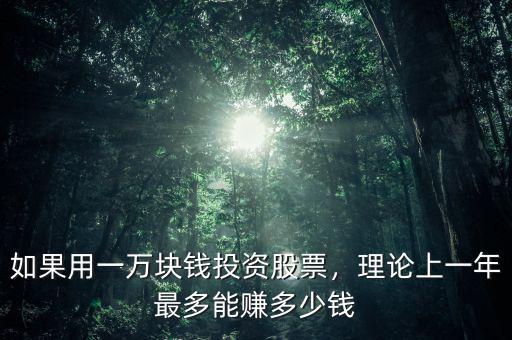 如果用一萬(wàn)塊錢(qián)投資股票，理論上一年最多能賺多少錢(qián)