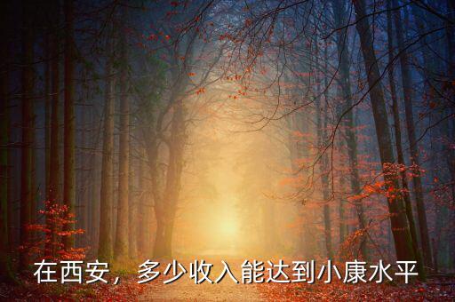 在西安，多少收入能達(dá)到小康水平