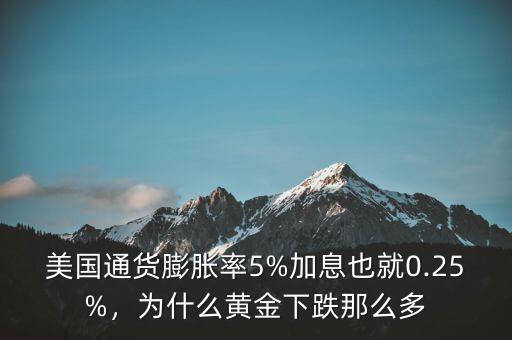 美國通貨膨脹率5%加息也就0.25%，為什么黃金下跌那么多