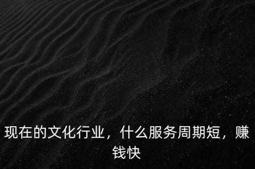 現(xiàn)在的文化行業(yè)，什么服務(wù)周期短，賺錢快