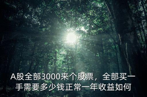 A股全部3000來個(gè)股票，全部買一手需要多少錢正常一年收益如何