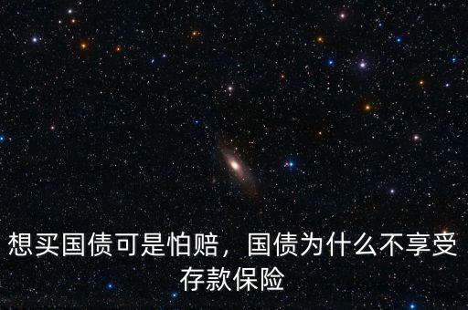 想買國債可是怕賠，國債為什么不享受存款保險