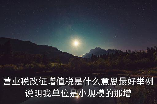 什么是改征增值稅，營(yíng)業(yè)稅改征增值稅是什么意思最好舉例說(shuō)明我單位是小規(guī)模的那增