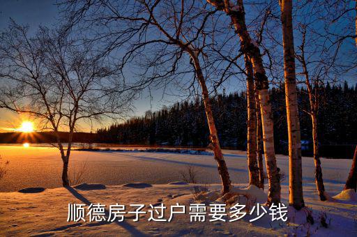 順德房子過(guò)戶需要多少錢(qián)