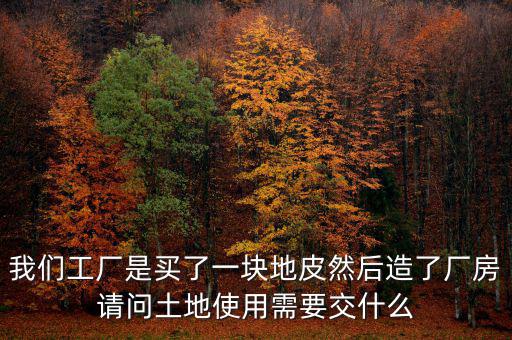 買地建廠房要交什么稅，我們工廠是買了一塊地皮然后造了廠房請問土地使用需要交什么