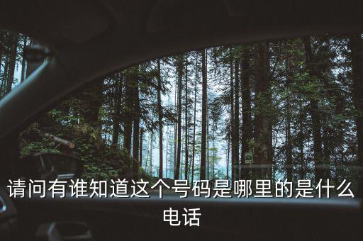 請問有誰知道這個(gè)號碼是哪里的是什么電話