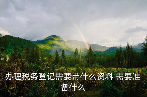 去地稅局登記需要什么資料，新公司辦稅務登記應帶什么去地稅局